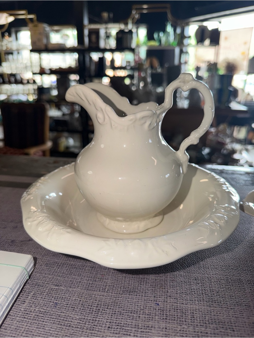 White Ceramic Pitcher and Basin Set - Classic Home Dining